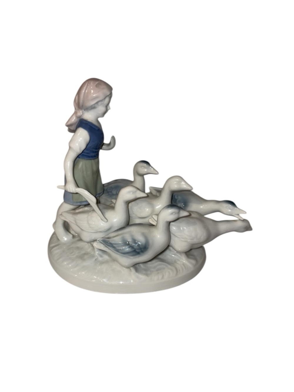 Vintage Gerold Porzellan Bavaria Girl With Geese Western Germany Porcelain